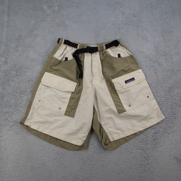 Thousand Mile Other - Thousand Mile Cargo Shorts Mens Medium Tan Olive Colorblock Nylon Hiking Belted